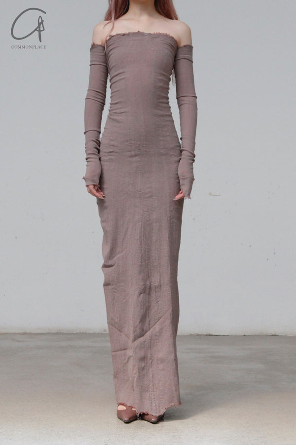 Marc Le Bihan 21915 Silk Shrinkage Stretch One-Piece Dress Collection French High-Level Handmade MLB-21943-JMM VIEUX ROSE Old Rose PMLB4